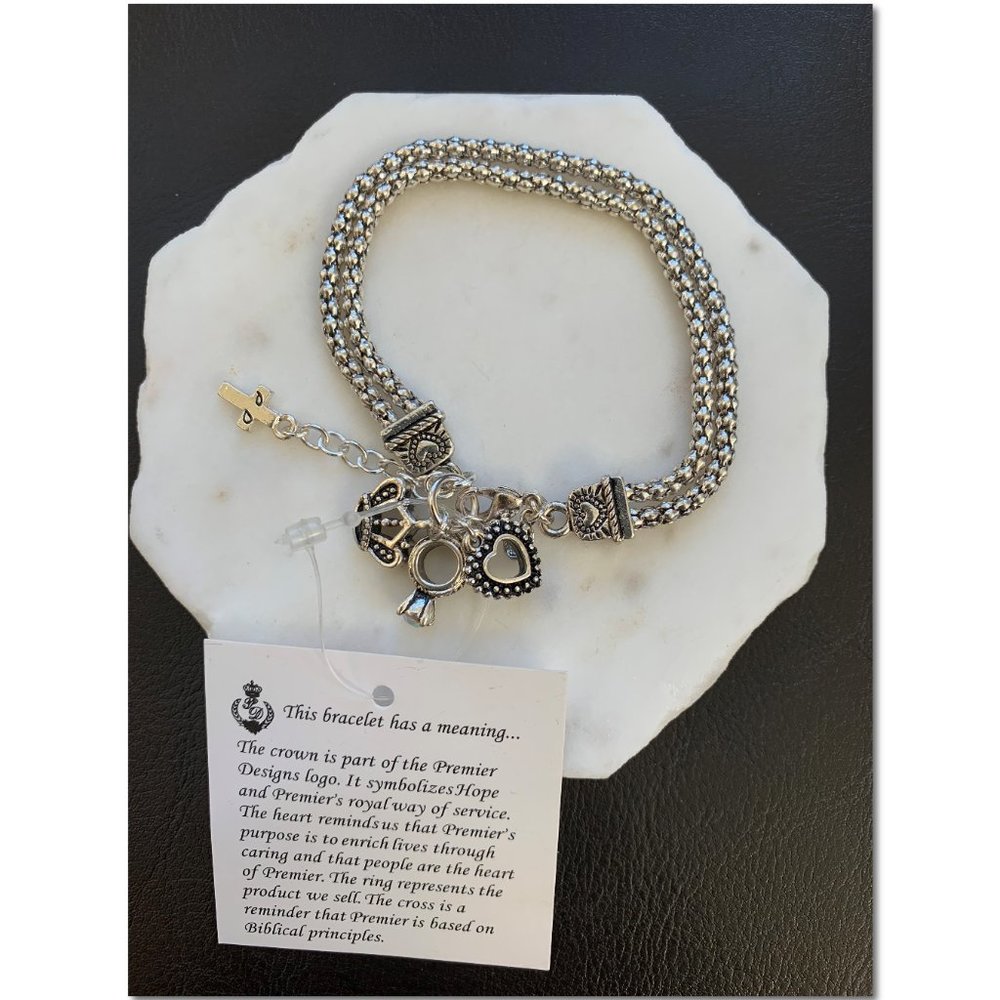 Premier Designs Silver Charm Bracelet NWT